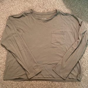 Green Everlane Long Sleeve Tee